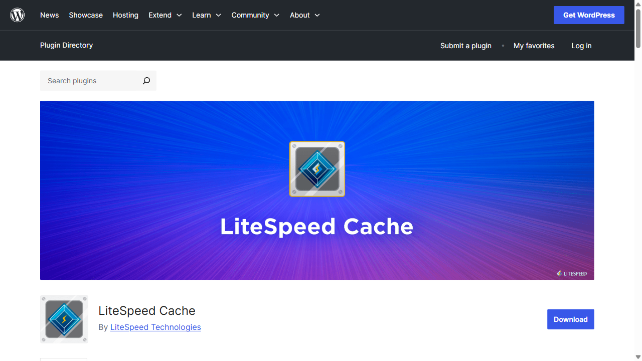 WordPress 插件目录：LiteSpeed Cache 插件页面（用于确认插件名称）